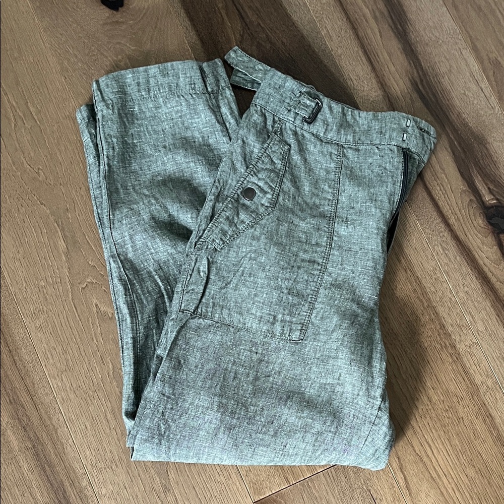 Athleta Voyager Linen Pant in Aspen Olive Green - Size 10 - NWOT - Picture 10 of 11